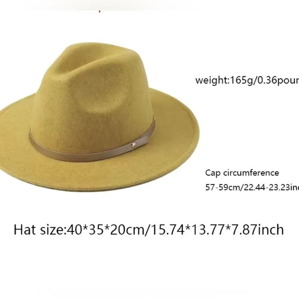 Camel Panama Fedora Hat Wide Brim Felt Hat Vegan Stylish Boho Fashion